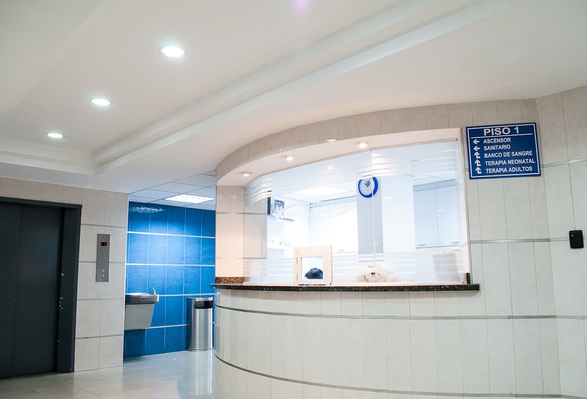 Clinic reception, quiet